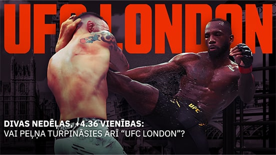 Divas nedēļas, +4.36 vienības: Vai peļņa turpināsies arī “UFC London”?