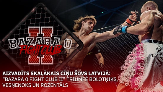 Aizvadīts skaļākais cīņu šovs Latvijā: “BAZARA 0 Fight Club II” triumfē Bolotņiks, Vesņenoks un Rozentāls