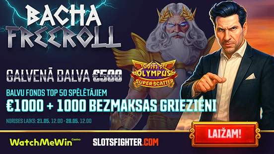 Svini Bachas atgriešanos strīmos ar īpašu €1,000 + 1000 FS Freeroll turnīru!