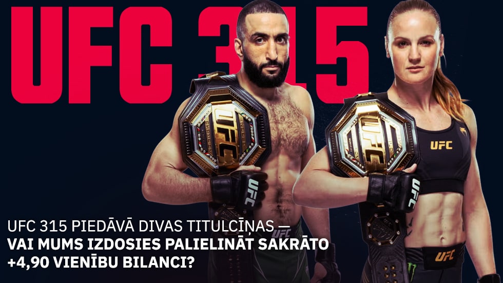 Belāls vai Valentīna: Kurš no čempioniem nosargās jostu pēc UFC 315?