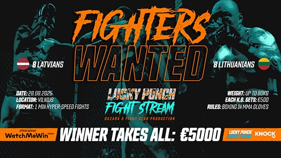 €5,000 Grand Prize & €500 KO Bonus — Lucky Punch Energy Drink IRL Fight Stream in Vilnius